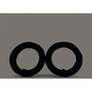 2 Mata Ortiz Pottery Olla Rings Hand Made Mexican Clay Black Yarn Display 4 Inch